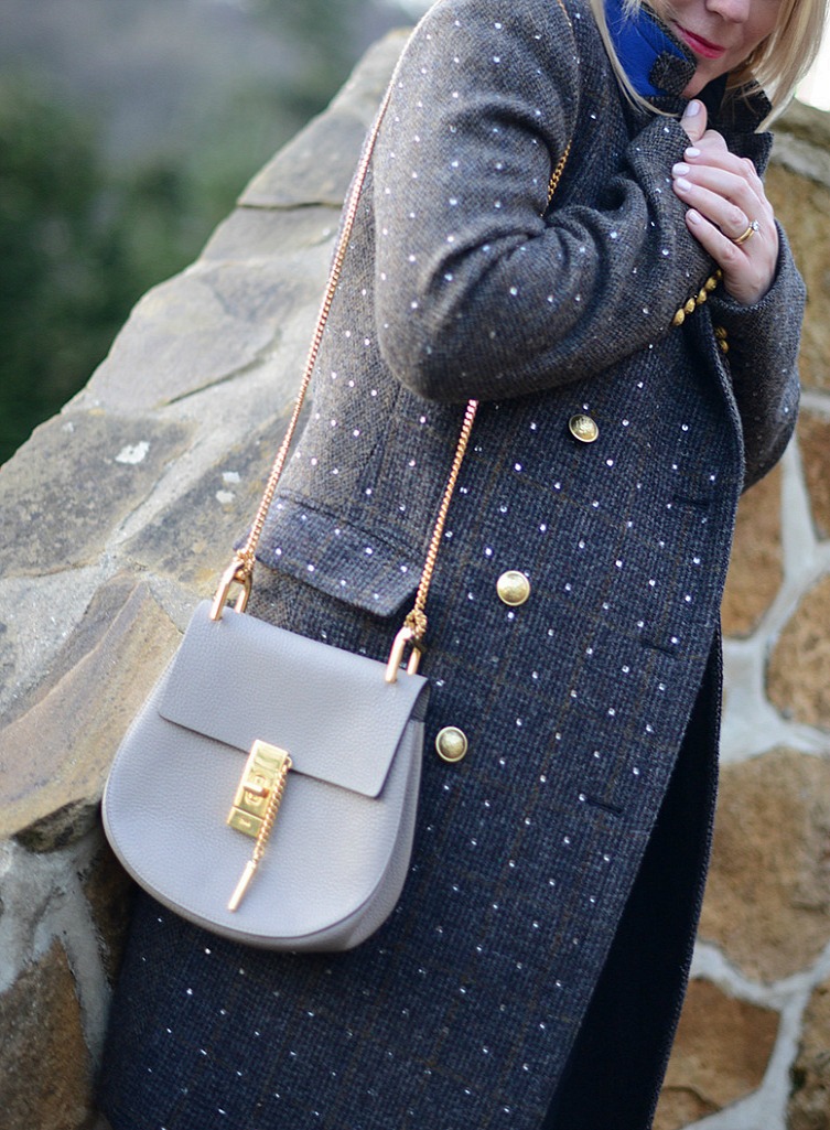 j.crew embellished coat worn by fashion stylist and blogger sara delaney