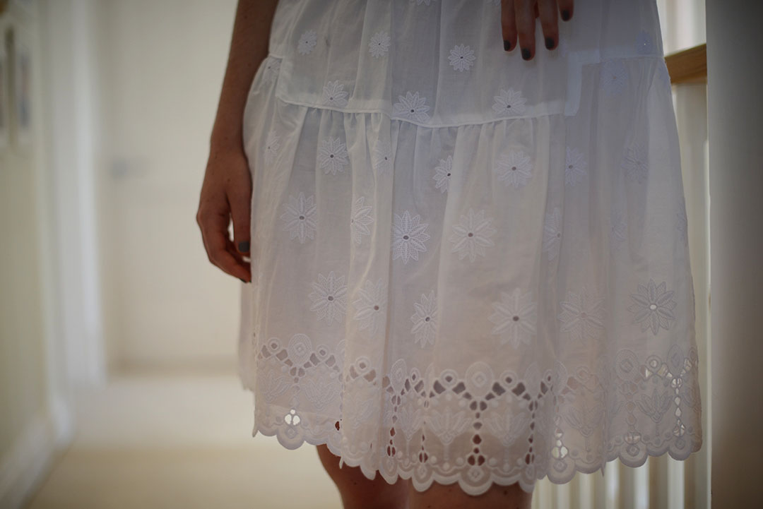 broderie anglaise summer dress photographed by sara delaney