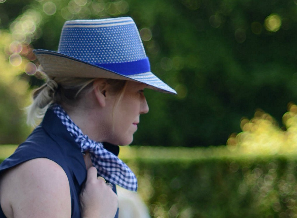 yosuzi hat worn by sara delaney with derek lam dress and j.crew necktie