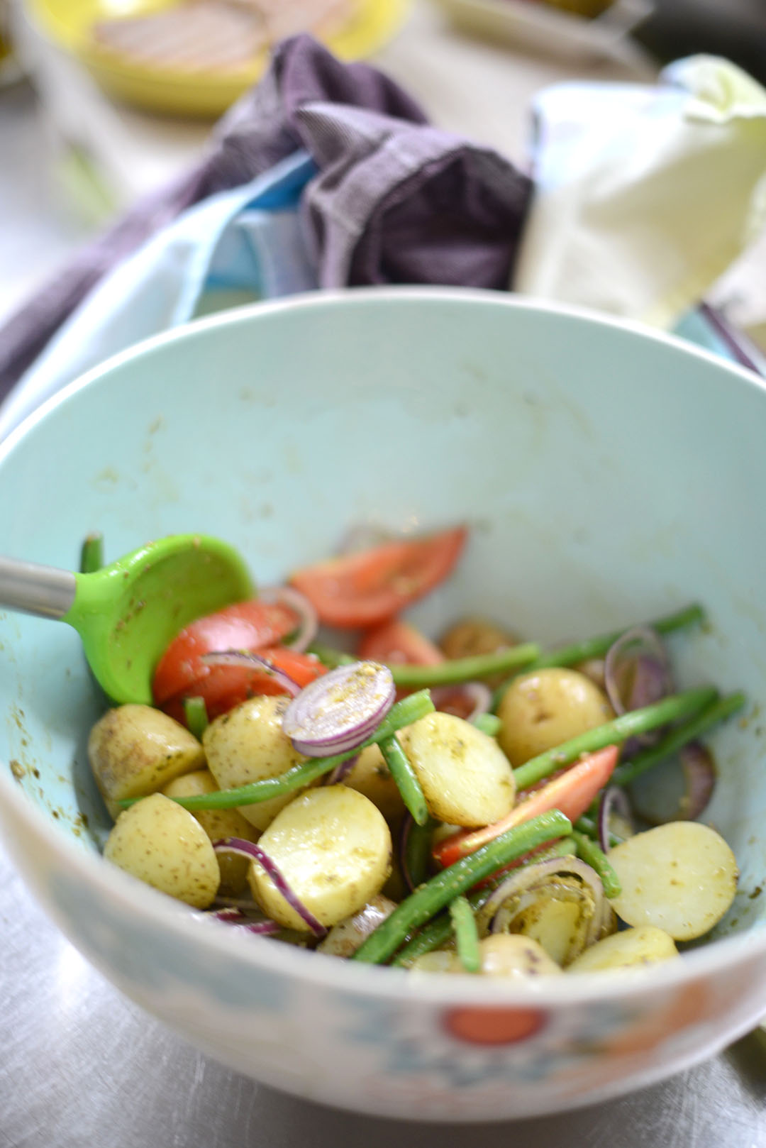 warm tuna nicoise salad recipe with Ruby & Kind photographed by Sara Delaney