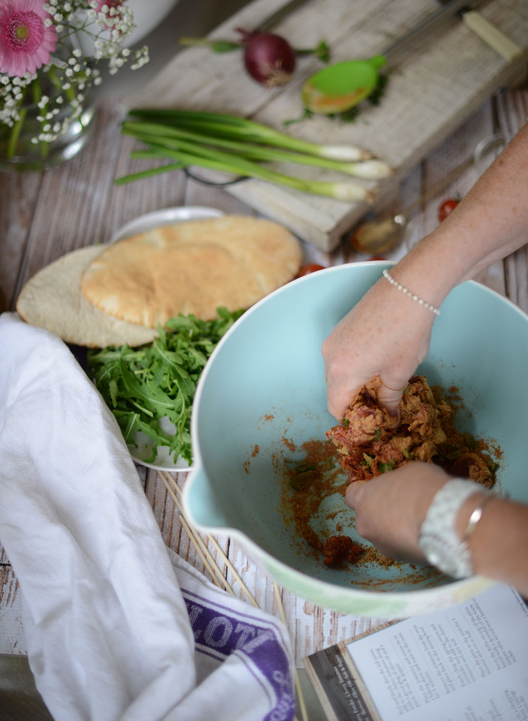 spiced beef kofte recipe with Ruby & Kind photographed by sara delaney