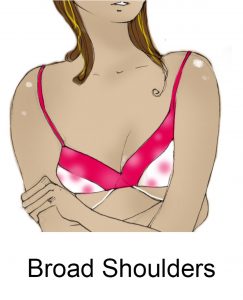 broad shoulders bodyshape illustration by zarina liew