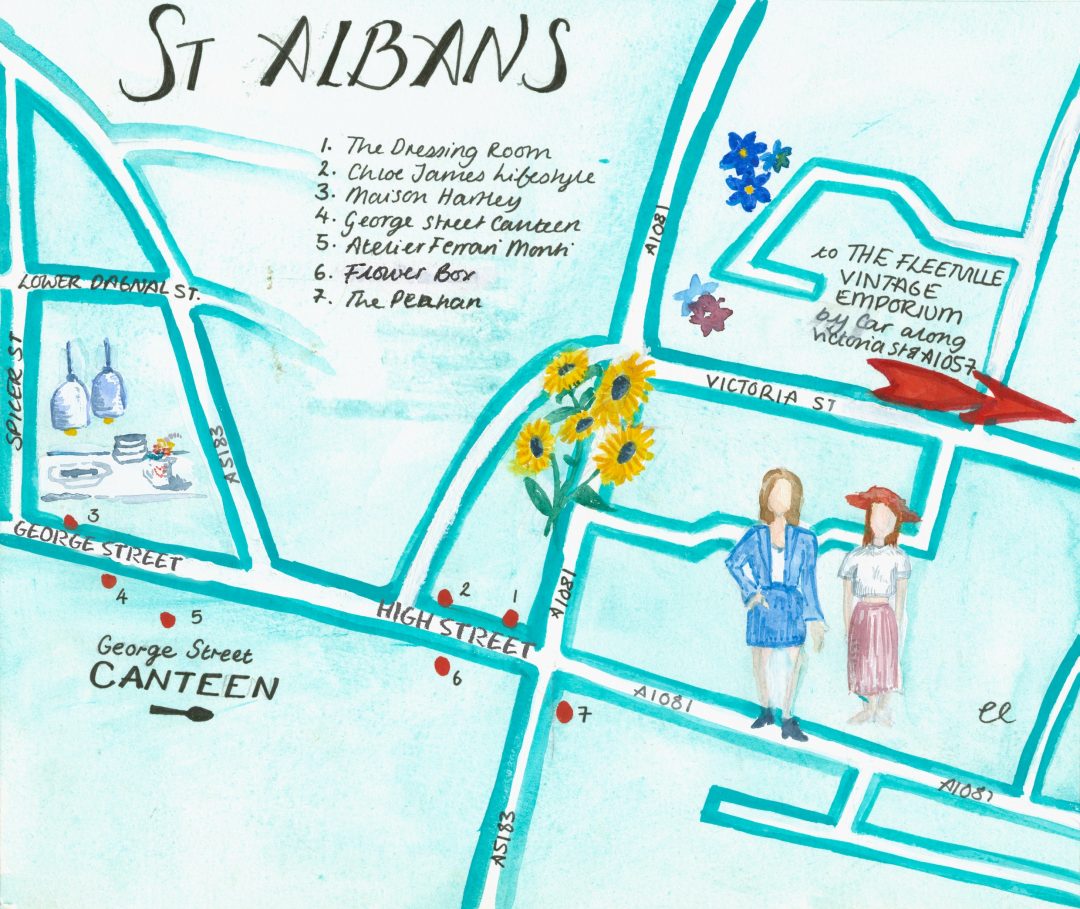 st albans shopping guide illustrated by cicely creswell for the notes from a stylist blog