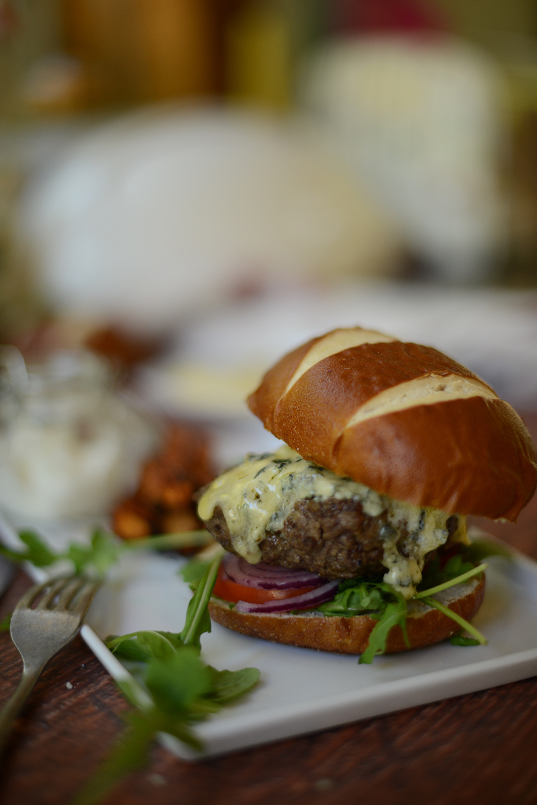 steak & stilton burger recipe by ruby and kind photographed by sara delaney