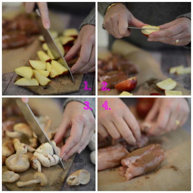 chicken in cider recipe photographed by sara delaney