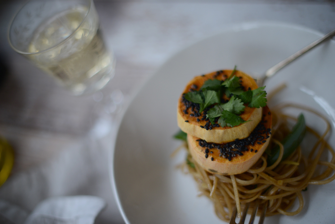 miso roasted sweet potato recipe by ruby and kind photographed by stylist and fashion blogger sara delaney