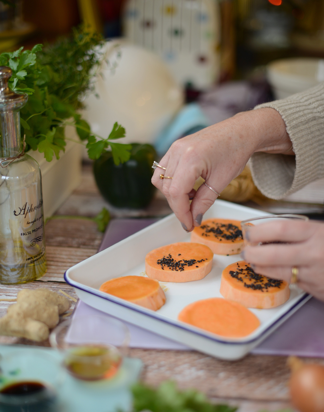 miso roasted sweet potato recipe by ruby and kind photographed by stylist and fashion blogger sara delaney