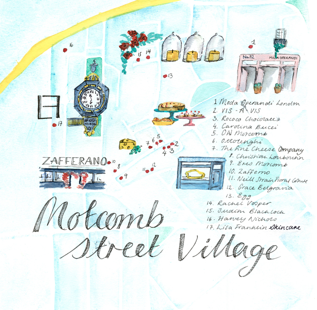motcomb street shopping guide map with lisa franklin illustrated by cicely creswell
