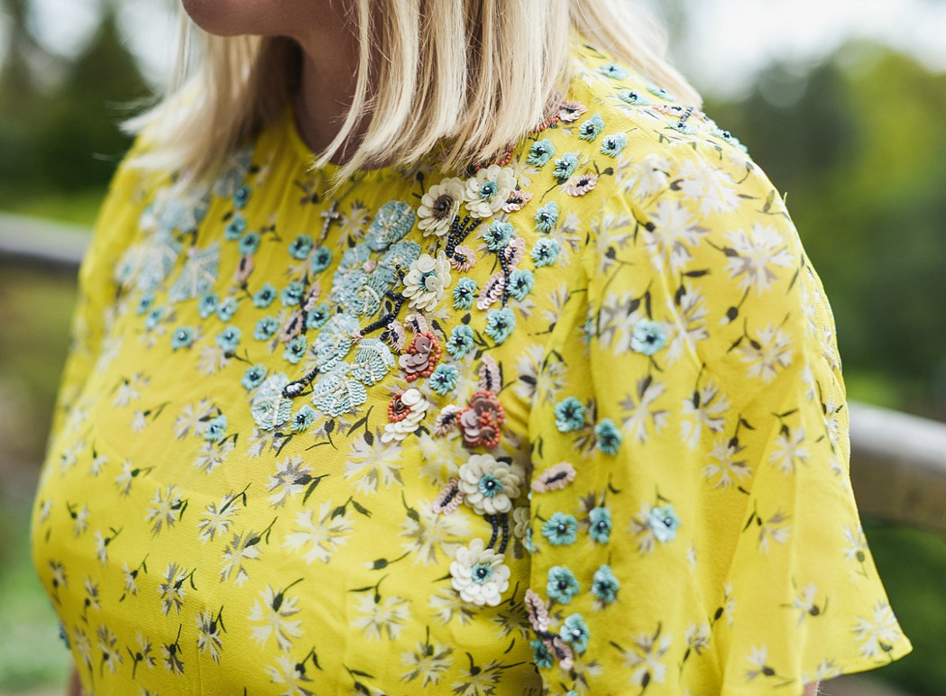 how to wear yellow - sara delaney wears L.K. Bennett dress