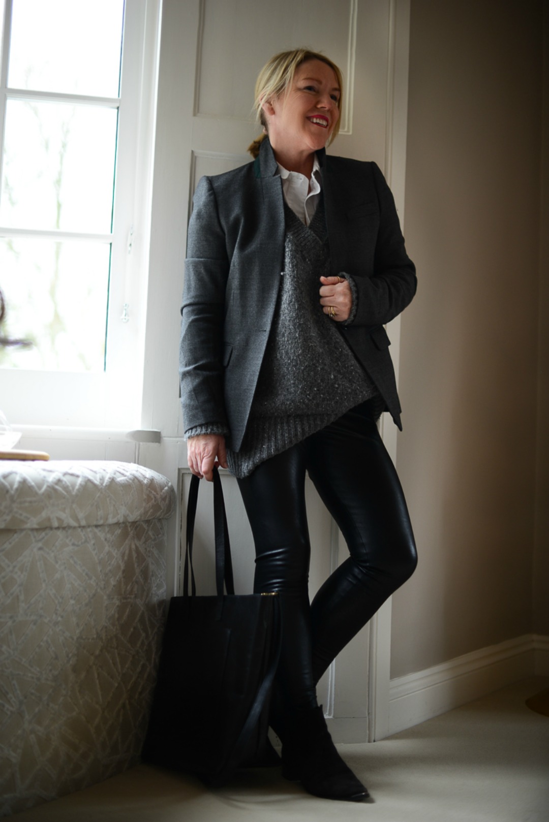 style tips for wearing leather leggings over 50